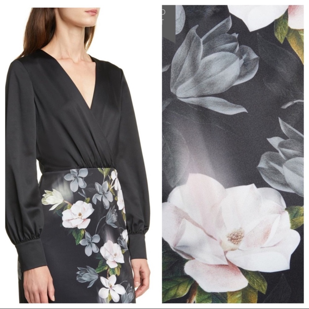 Ted Baker London Alithea Opal Floral Midi Dress Plus Size 5 NWT